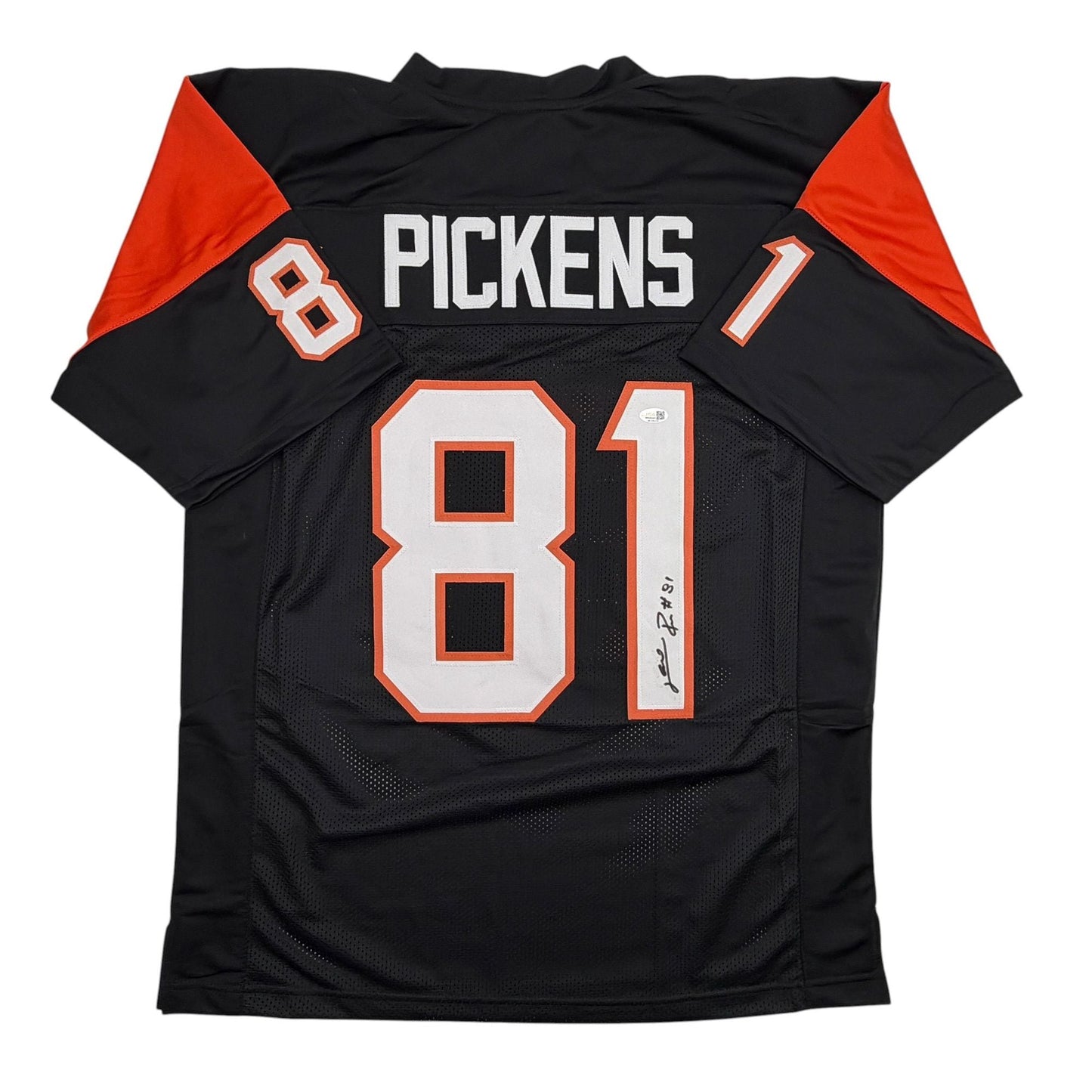 Autographed/Signed Carl Pickens Cincinnati Black Football Jersey JSA COA