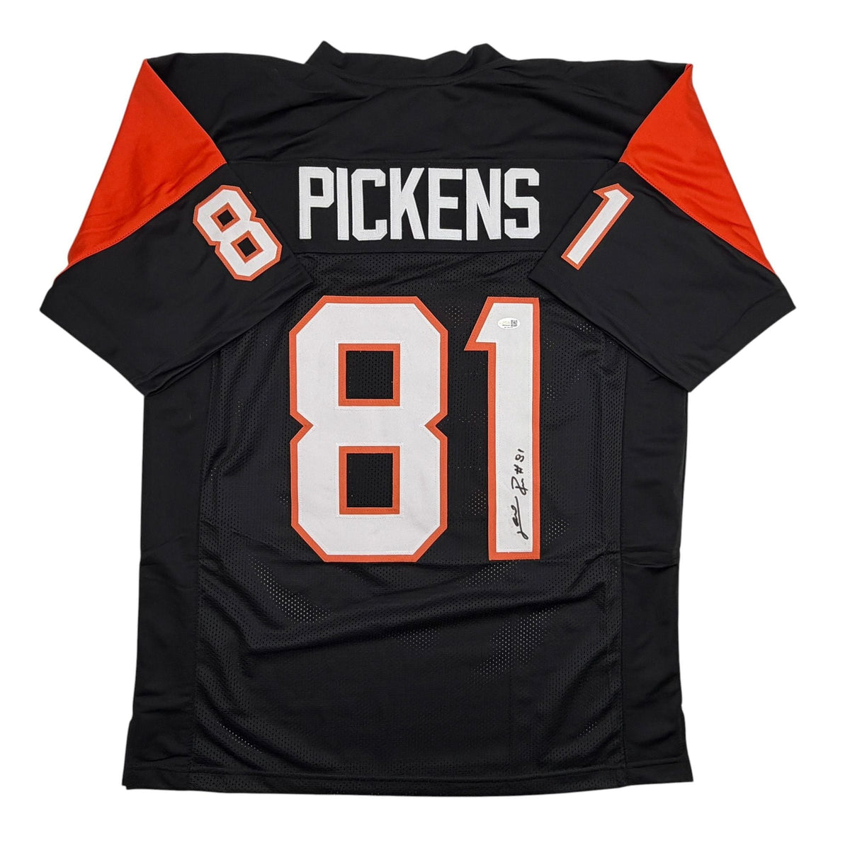 Autographed/Signed Carl Pickens Cincinnati Black Football Jersey JSA COA