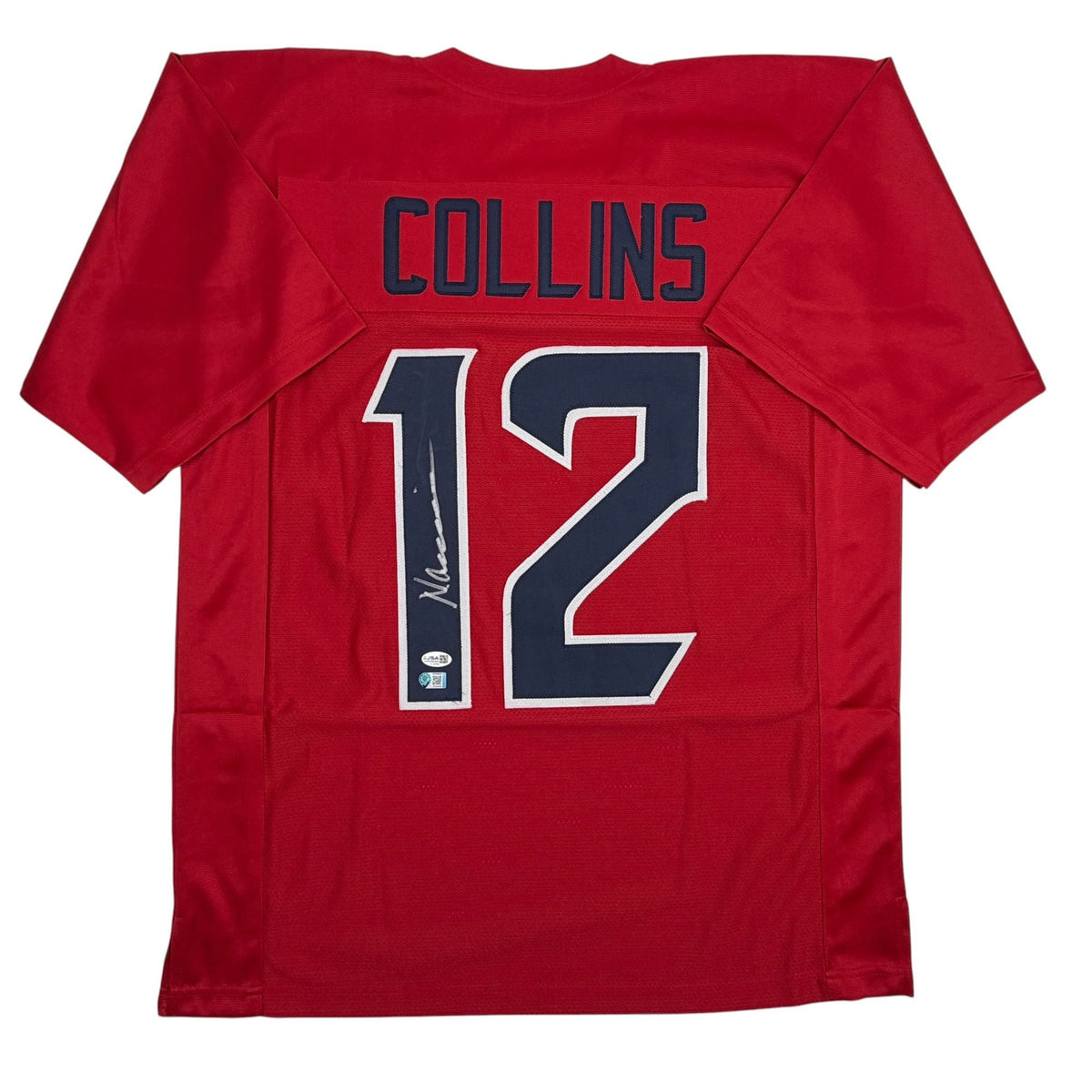 Autographed/Signed Nico Collins Houston Red Football Jersey JSA COA