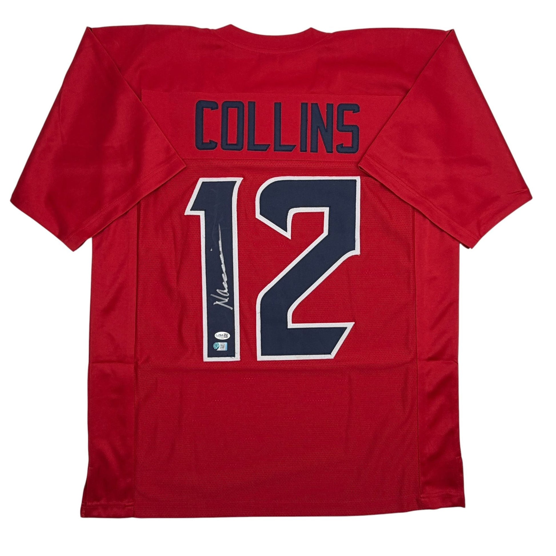 Autographed/Signed Nico Collins Houston Red Football Jersey JSA COA