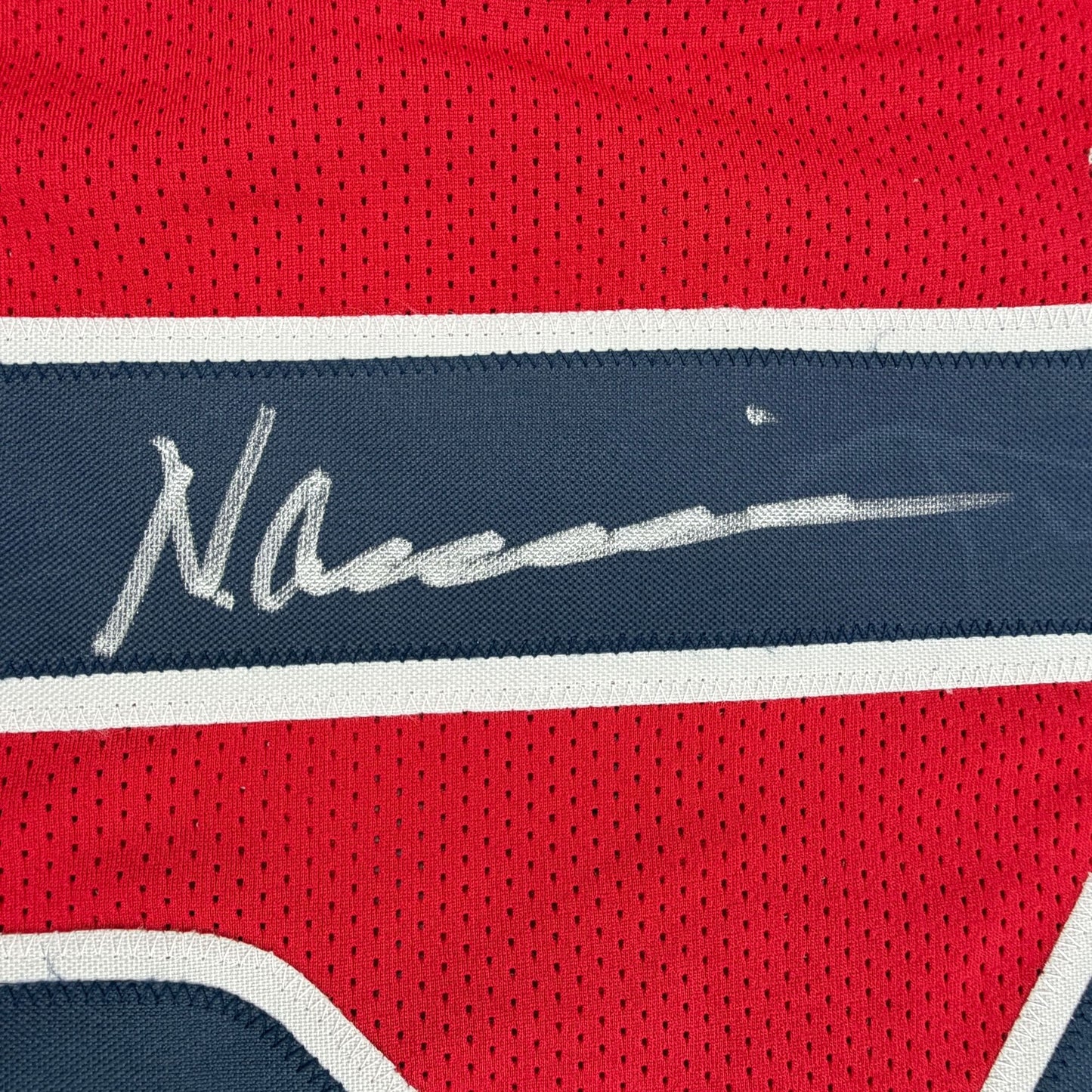 Autographed/Signed Nico Collins Houston Red Football Jersey JSA COA