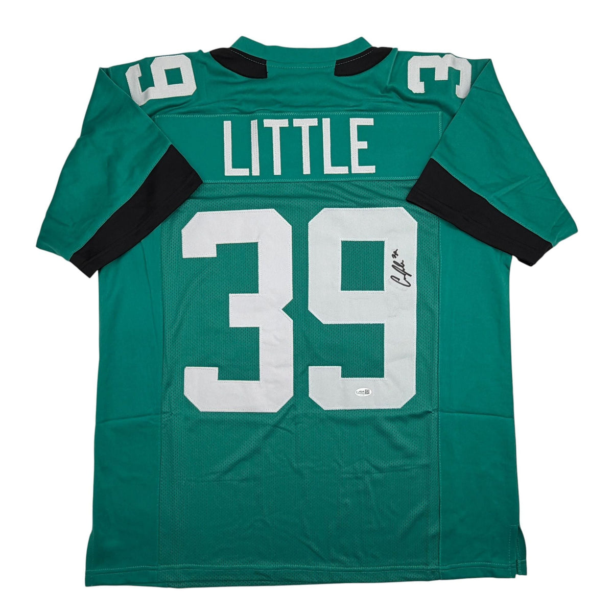 Autographed/Signed Cam Little Jacksonville Teal Football Jersey JSA COA