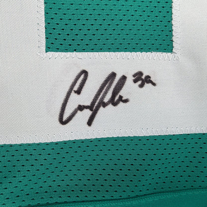 Autographed/Signed Cam Little Jacksonville Teal Football Jersey JSA COA