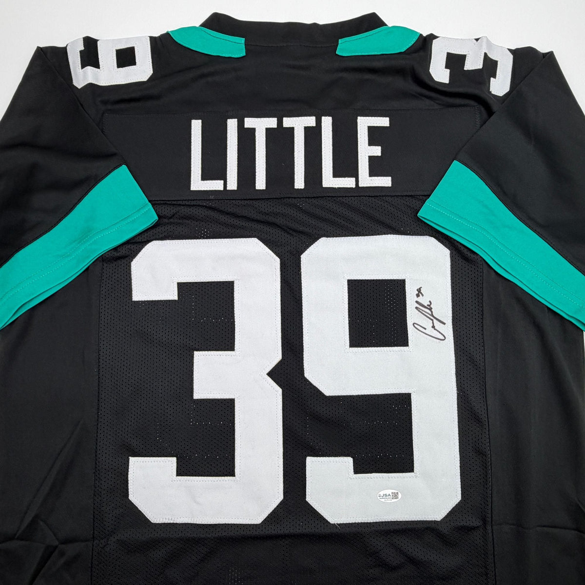 Autographed/Signed Cam Little Jacksonville Black Football Jersey JSA COA