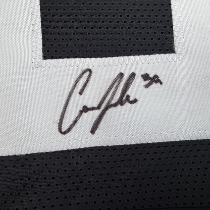 Autographed/Signed Cam Little Jacksonville Black Football Jersey JSA COA