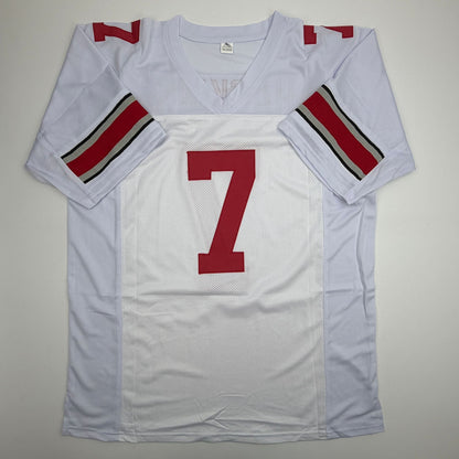 Autographed/Signed Dwayne Haskins Jr. Ohio State White College Football Jersey JSA COA