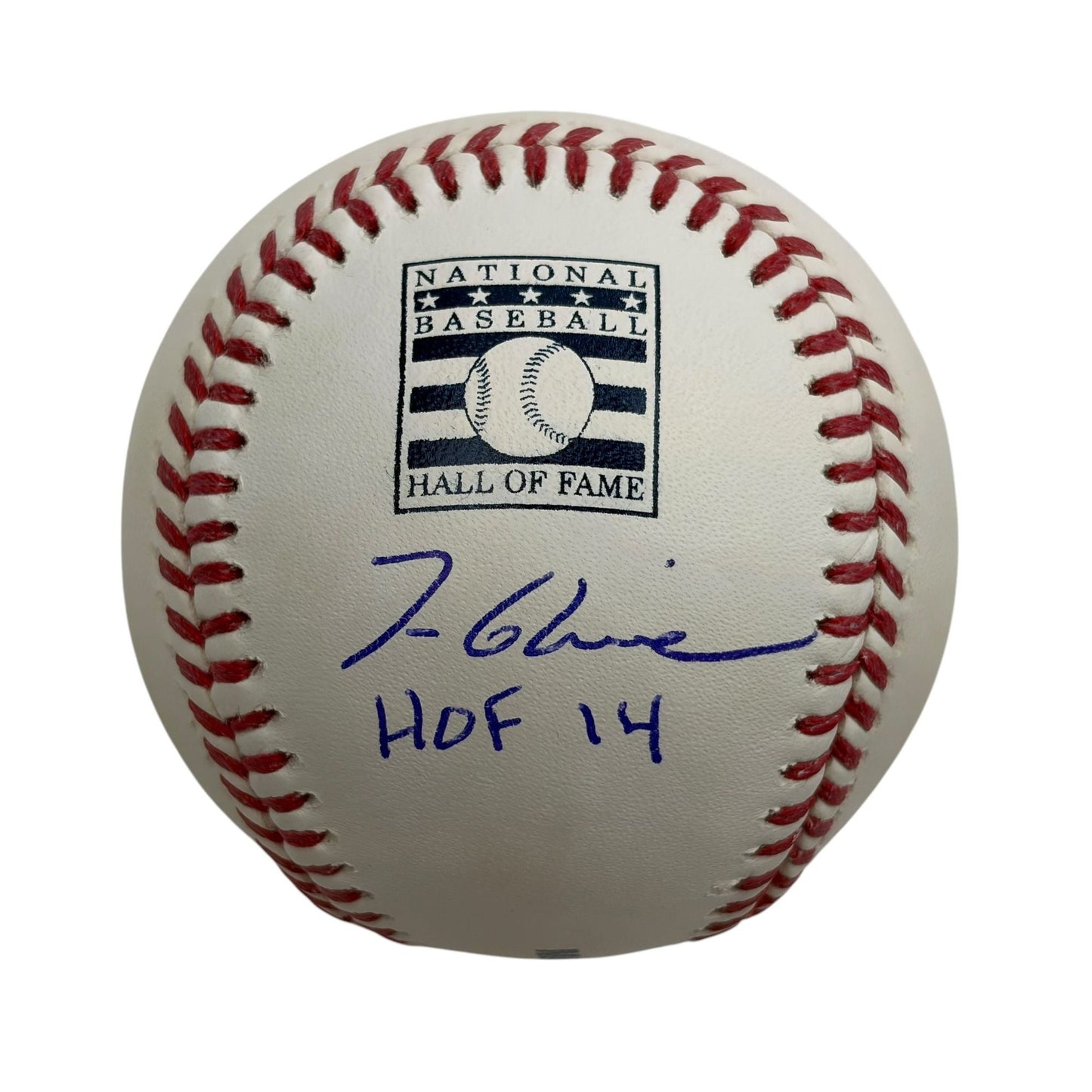 Autographed/Signed Tom Glavine HOF 14 Logo Rawlings Official Major League ROML Baseball JSA COA