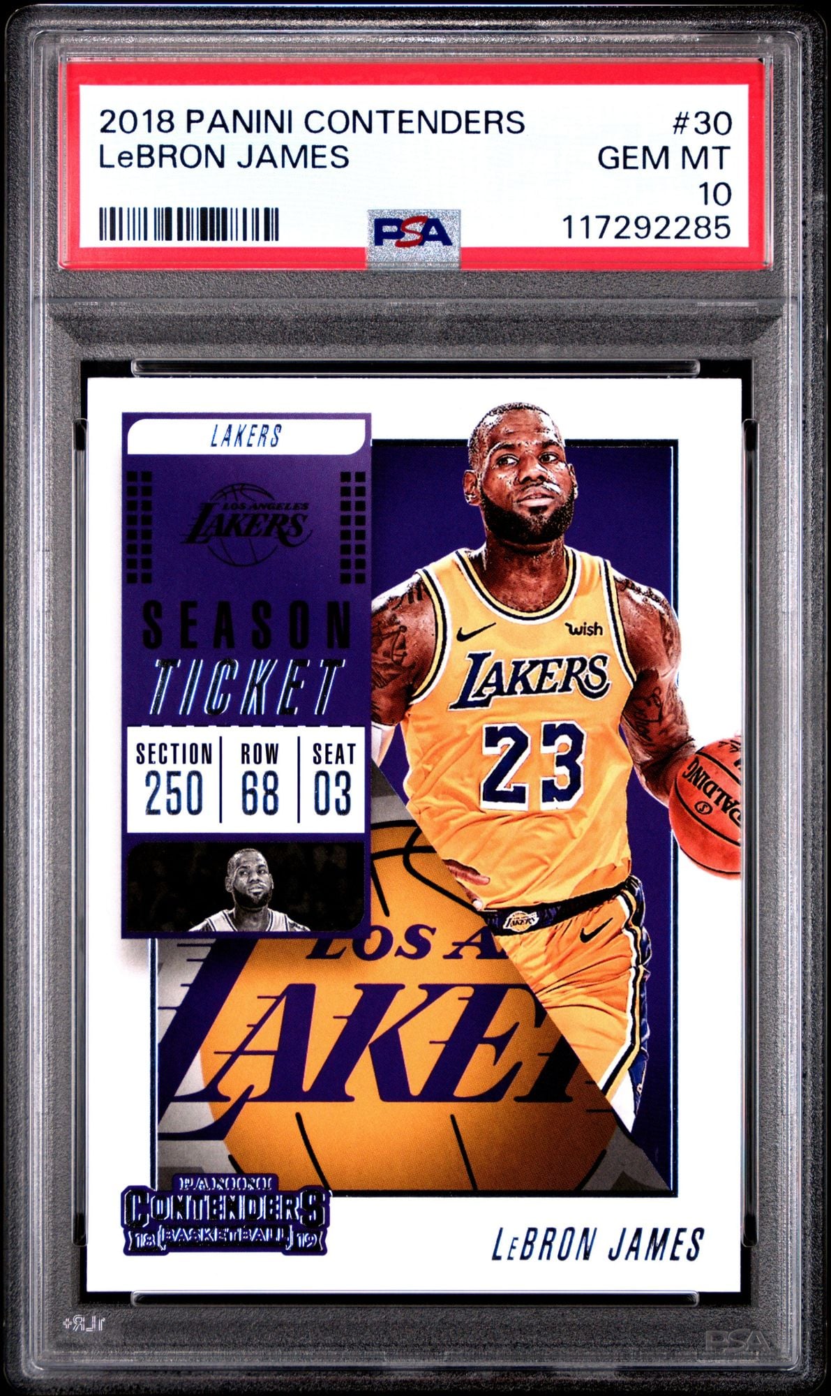 Graded 2019 Panini Contenders LeBron James #30 Basketball Card PSA 10 Gem Mint