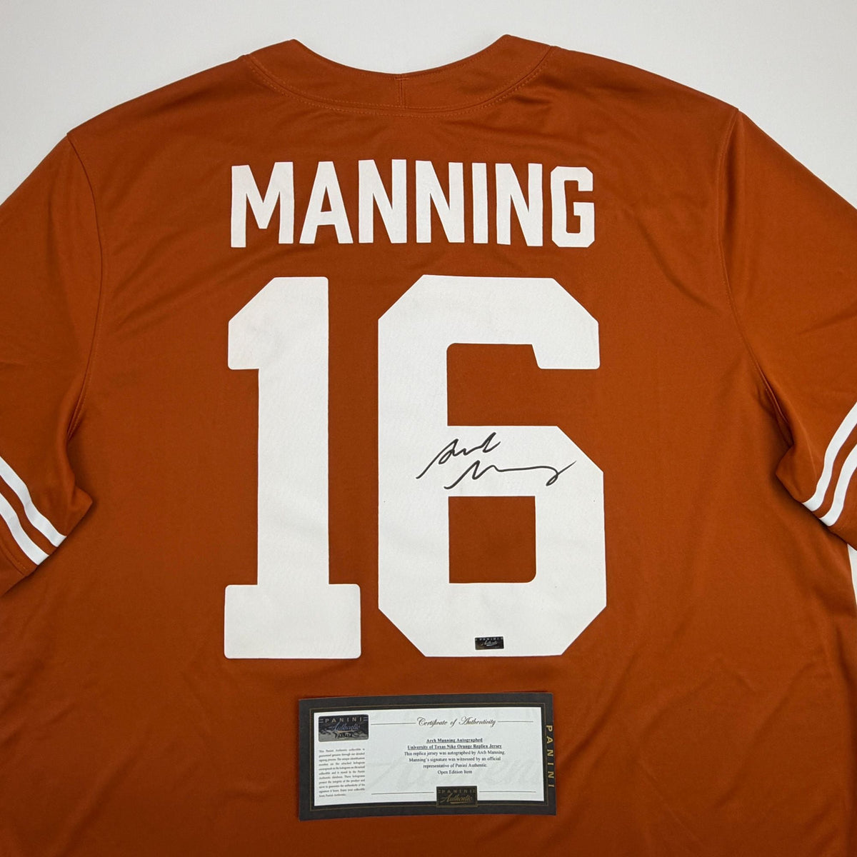 Autographed/Signed Arch Manning Texas Longhorns Orange Authentic College Football Jersey Panini COA