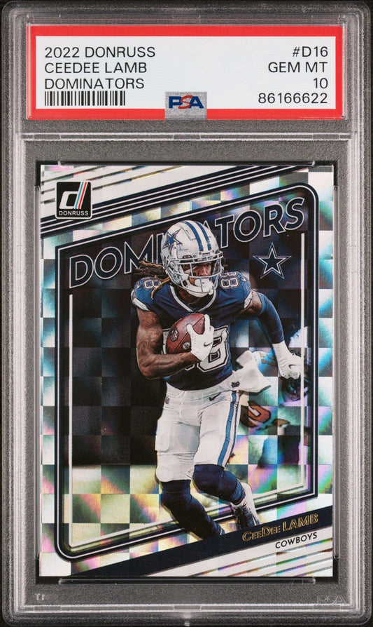 Graded 2022 Panini Donruss CeeDee Lamb #D16 Dominators Football Card PSA 10 Gem Mint