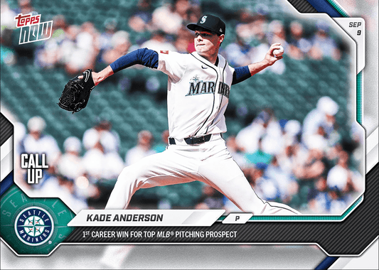 2026 Topps Now Kade Anderson #654 1st Career Win for Top MLB Pitching Prospect Seattle Mariners Rookie RC Baseball Card