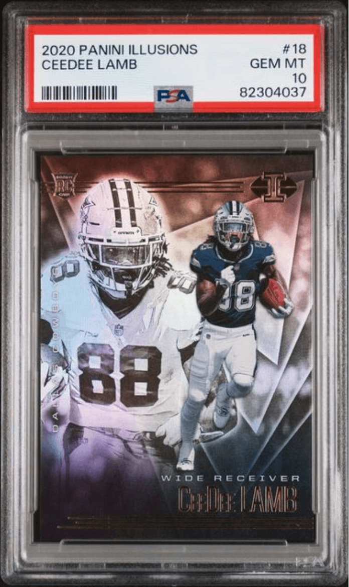 Graded 2020 Panini Illusions CeeDee Lamb #18 Rookie RC Football Card PSA 10 Gem Mint