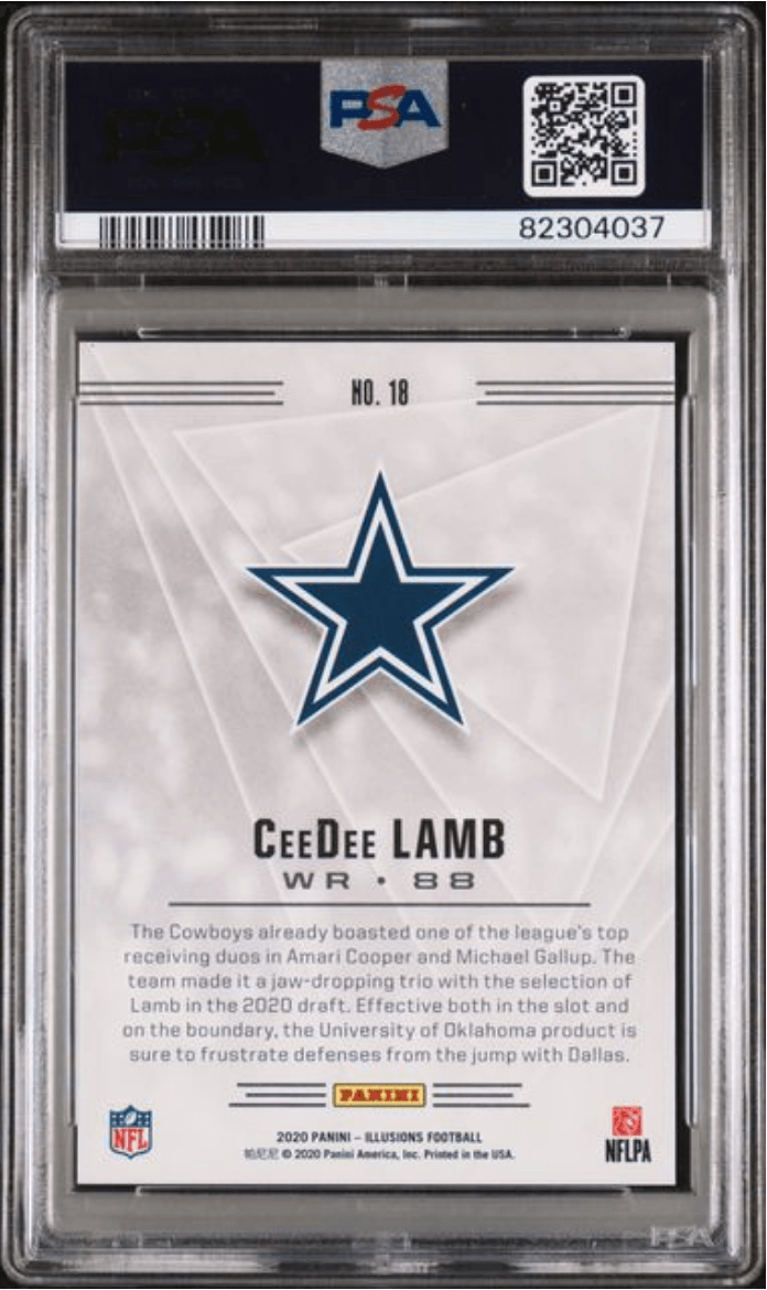 Graded 2020 Panini Illusions CeeDee Lamb #18 Rookie RC Football Card PSA 10 Gem Mint