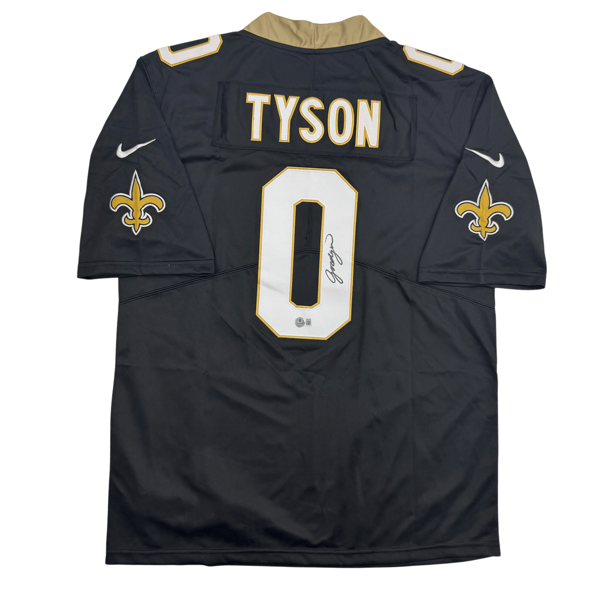 Autographed/Signed Jordyn Tyson New Orleans Black Football Jersey Beckett BAS COA