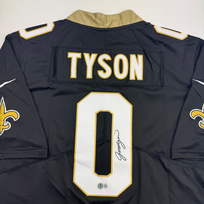 Autographed/Signed Jordyn Tyson New Orleans Black Football Jersey Beckett BAS COA
