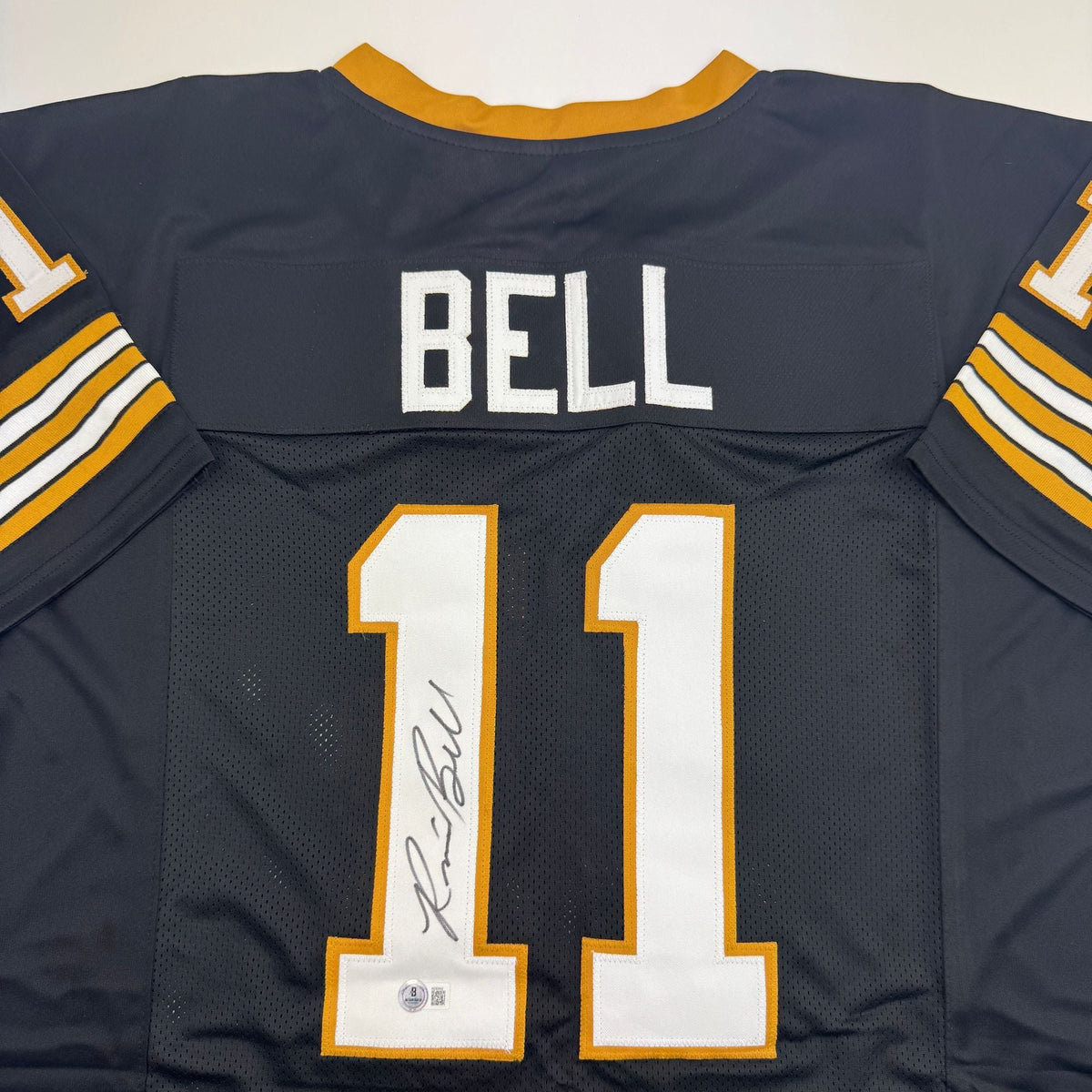 Autographed/Signed Ronnie Bell New Orleans Black Football Jersey Beckett BAS COA