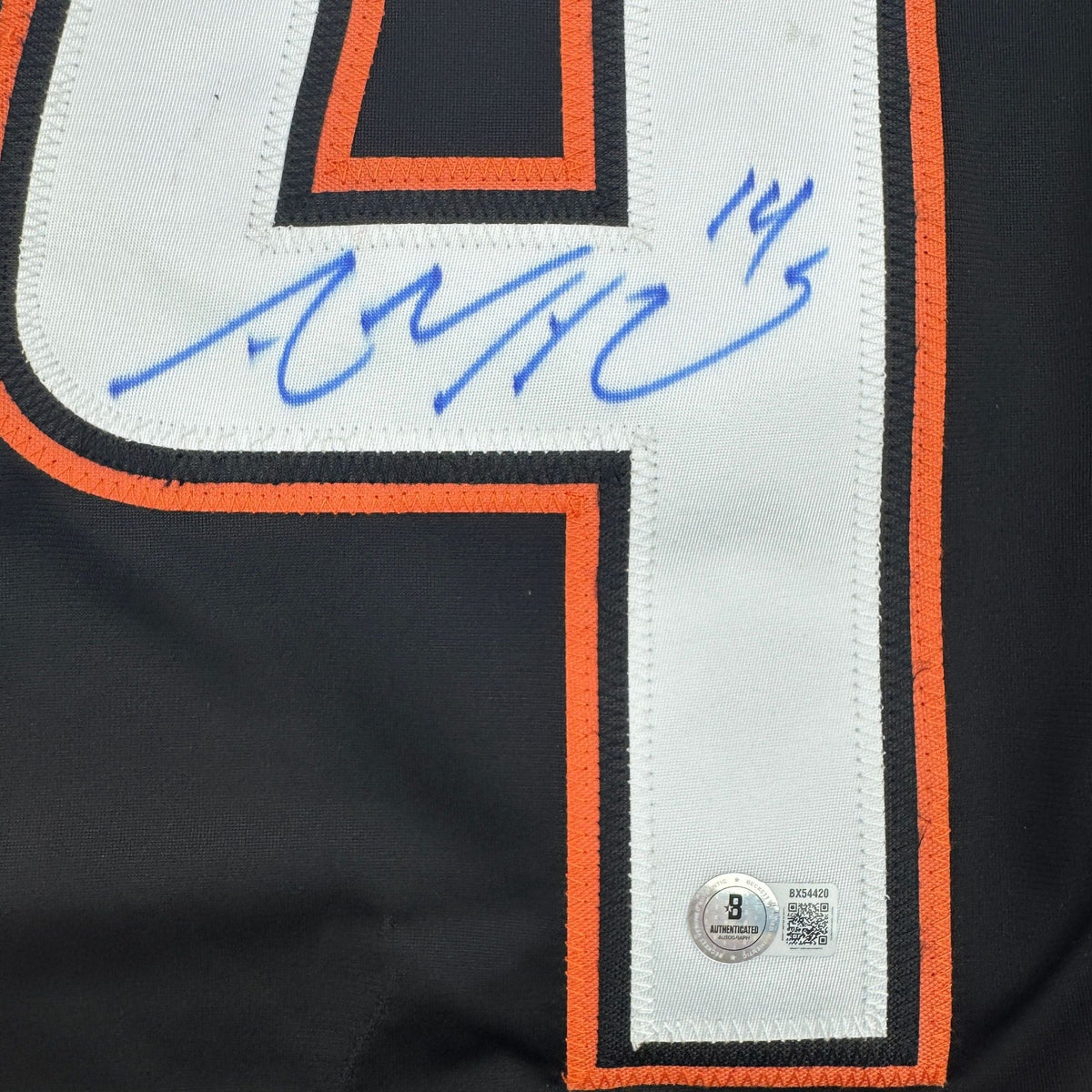 Autographed/Signed Adam Henrique Anaheim Black Hockey Jersey Beckett BAS COA