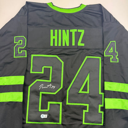 Autographed/Signed Roope Hintz Dallas Black Hockey Jersey Beckett BAS COA