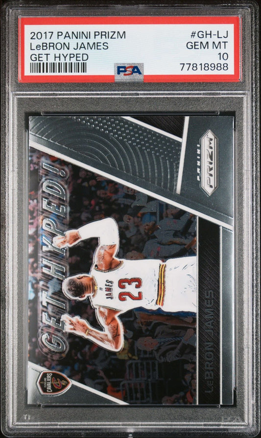 Graded 2017 Panini Prizm LeBron James #GH-LJ Get Hyped Basketball Card PSA 10 Gem Mint
