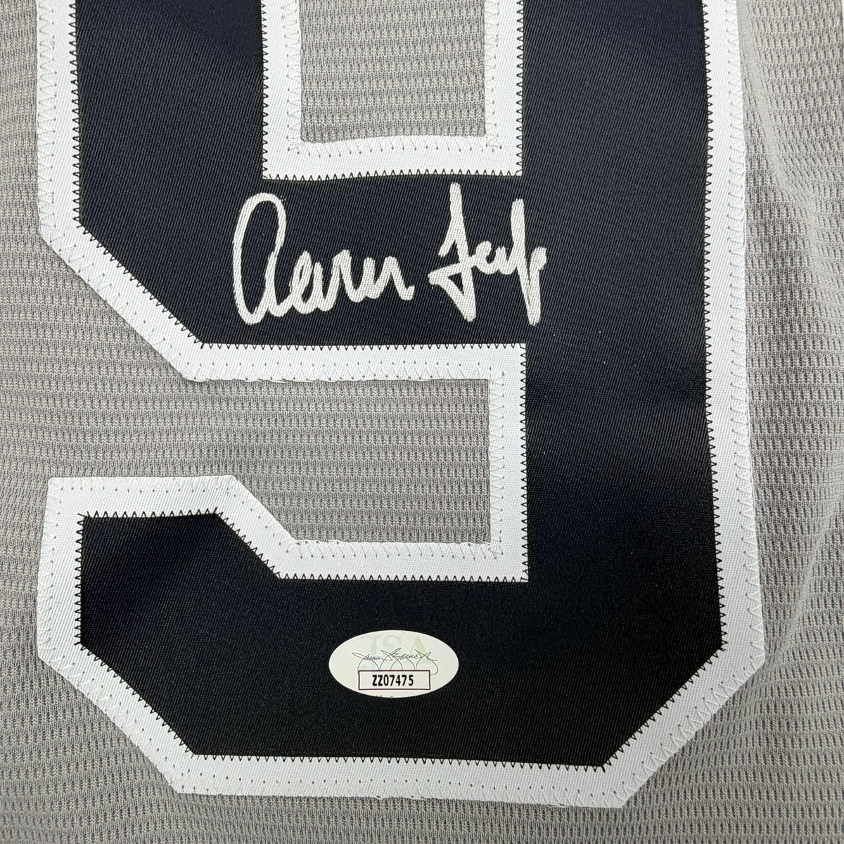 Autographed/Signed Aaron Judge New York Yankees Authentic Majestic Grey Baseball Jersey JSA COA/LOA