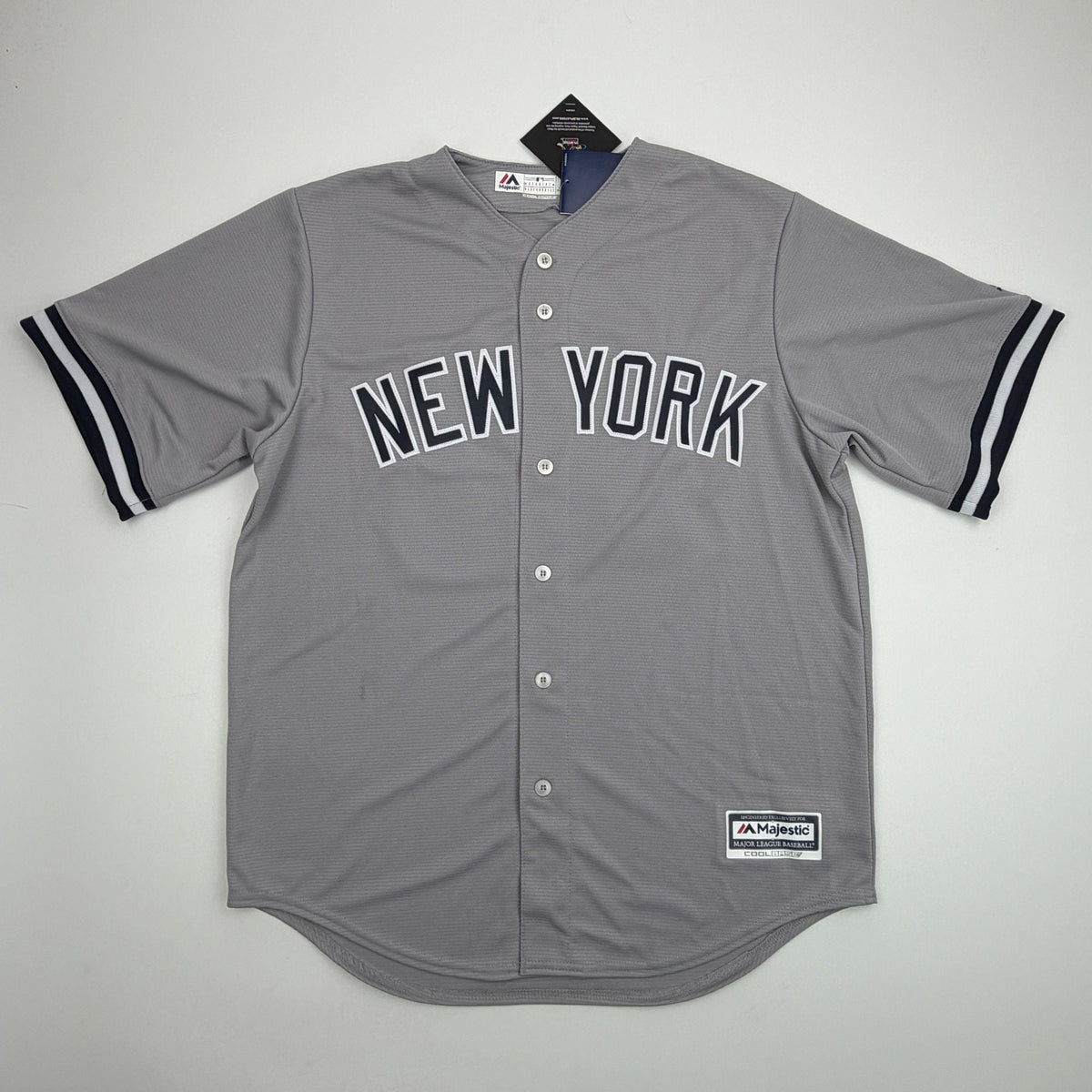 Autographed/Signed Aaron Judge New York Yankees Authentic Majestic Grey Baseball Jersey JSA COA/LOA