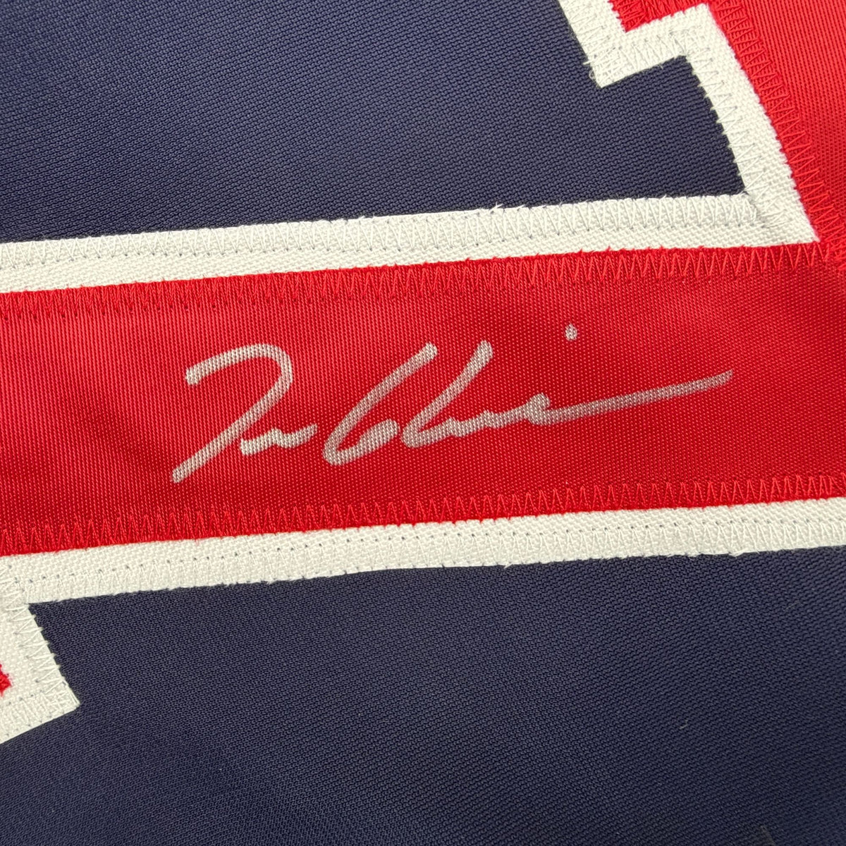 Autographed/Signed Tom Glavine Atlanta Navy Blue Baseball Jersey Beckett BAS COA