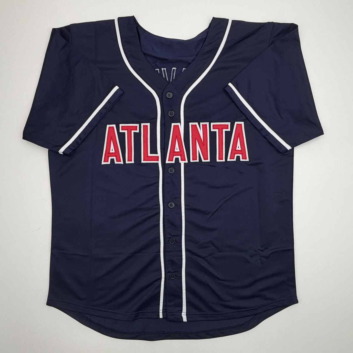 Autographed/Signed Tom Glavine Atlanta Navy Blue Baseball Jersey Beckett BAS COA