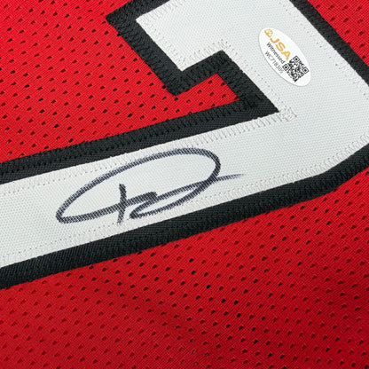 Autographed/Signed Giannis Antetokounmpo #7 Miami Heat Red Basketball Jersey JSA COA