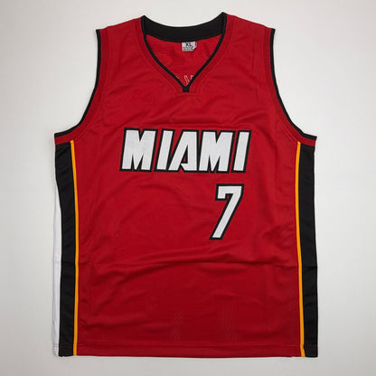 Autographed/Signed Giannis Antetokounmpo #7 Miami Heat Red Basketball Jersey JSA COA