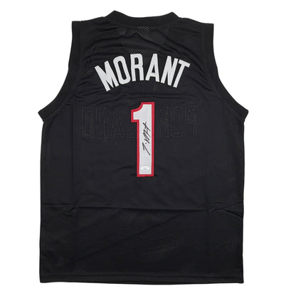 Autographed/Signed Ja Morant Portland Black Basketball Jersey JSA COA