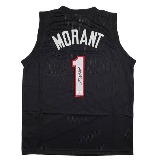 Autographed/Signed Ja Morant Portland Black Basketball Jersey JSA COA