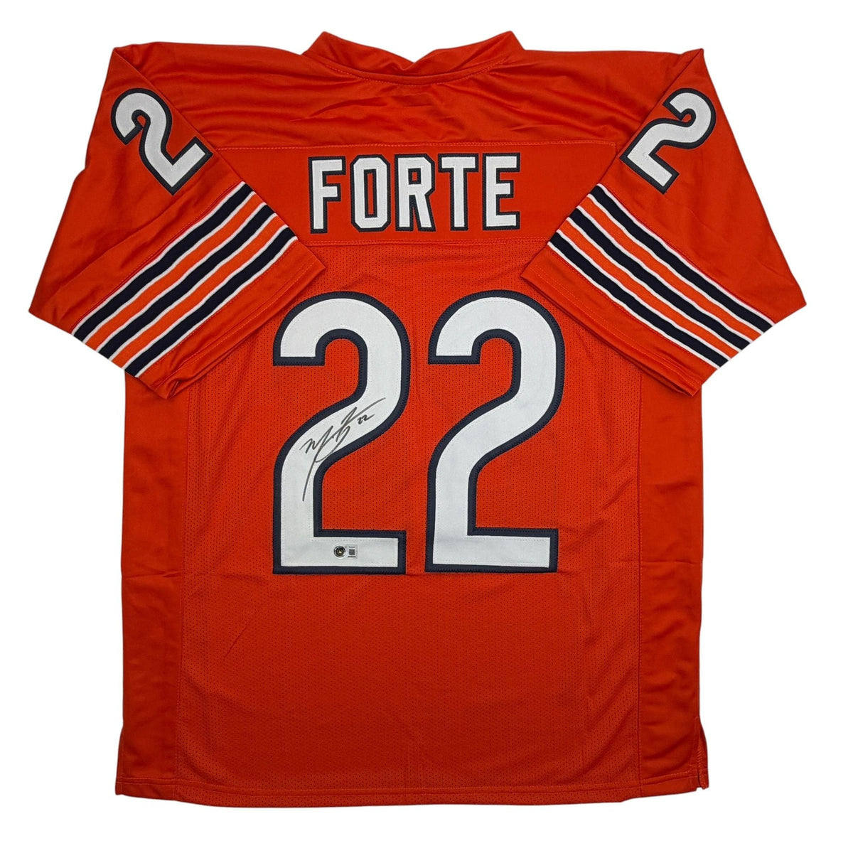 Autographed/Signed Matt Forte Chicago Orange Football Jersey Beckett BAS COA