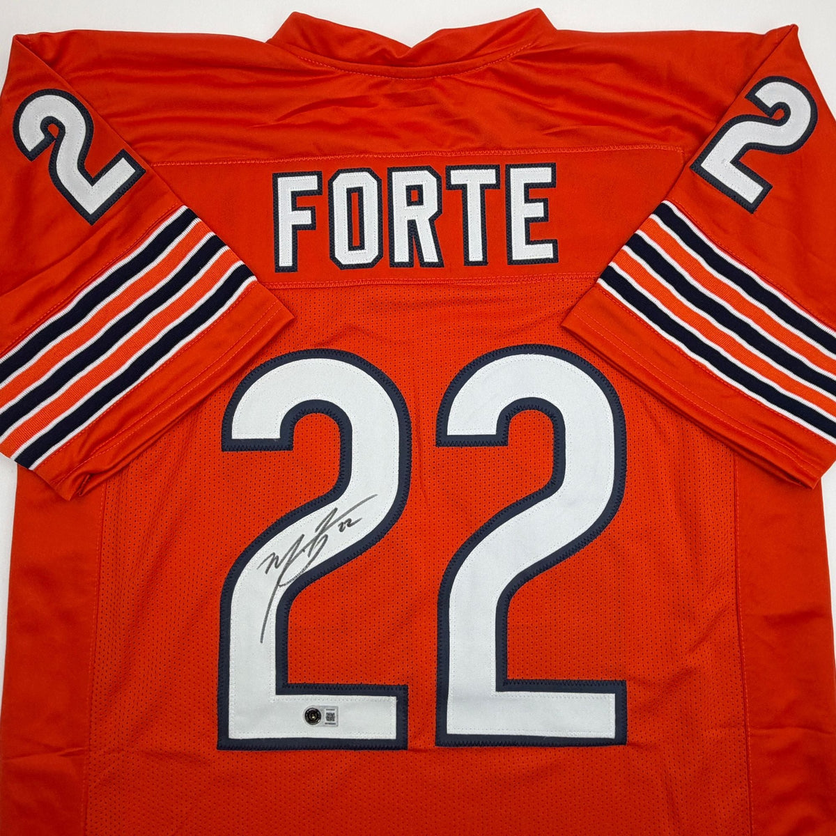 Autographed/Signed Matt Forte Chicago Orange Football Jersey Beckett BAS COA
