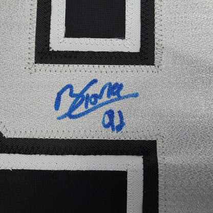 Autographed/Signed Brandt Clarke Los Angeles LA Black Hockey Jersey Beckett BAS COA