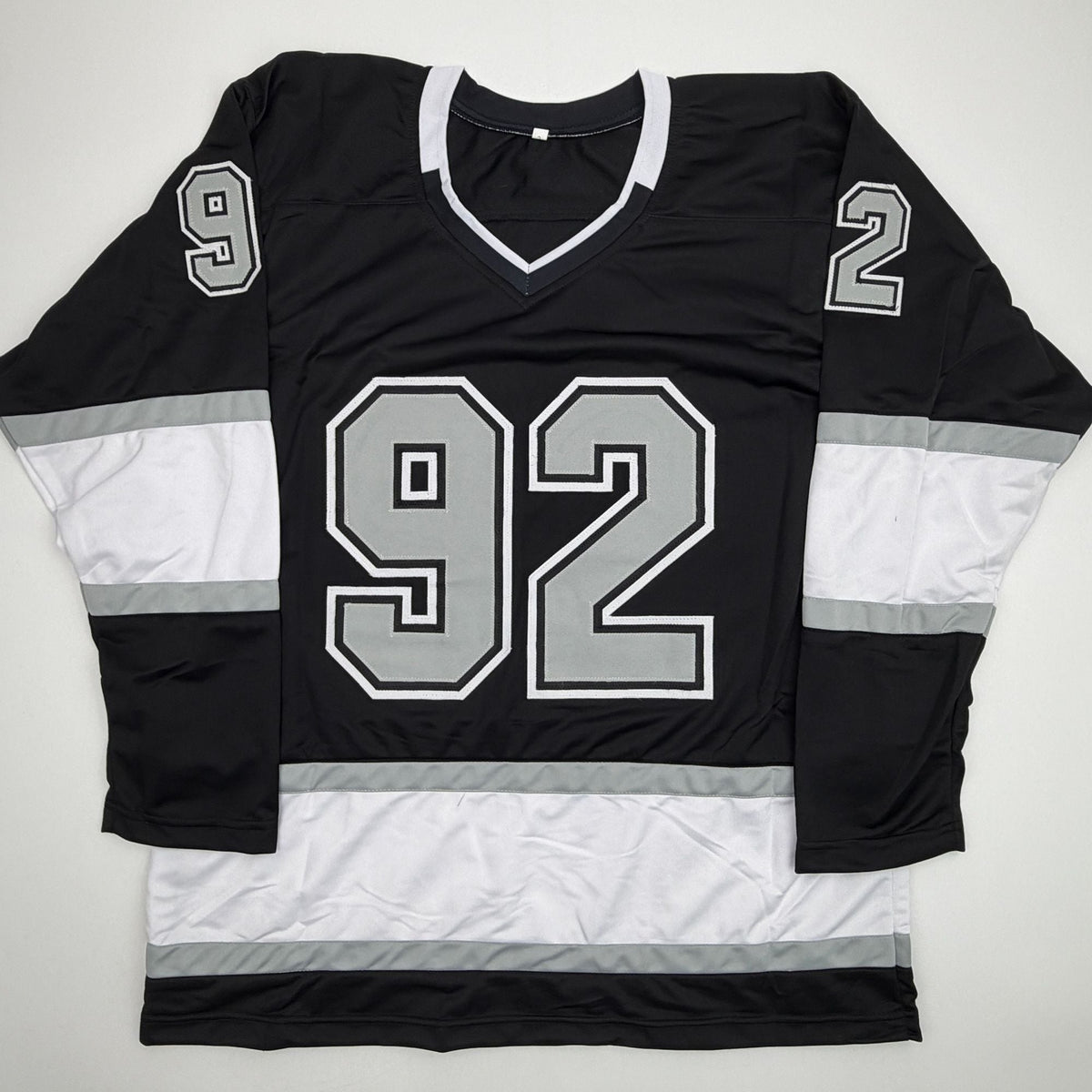 Autographed/Signed Brandt Clarke Los Angeles LA Black Hockey Jersey Beckett BAS COA