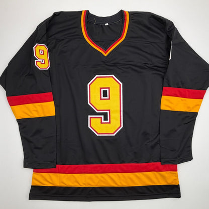 Autographed/Signed Tony Tanti Vancouver Black Hockey Jersey Beckett BAS COA