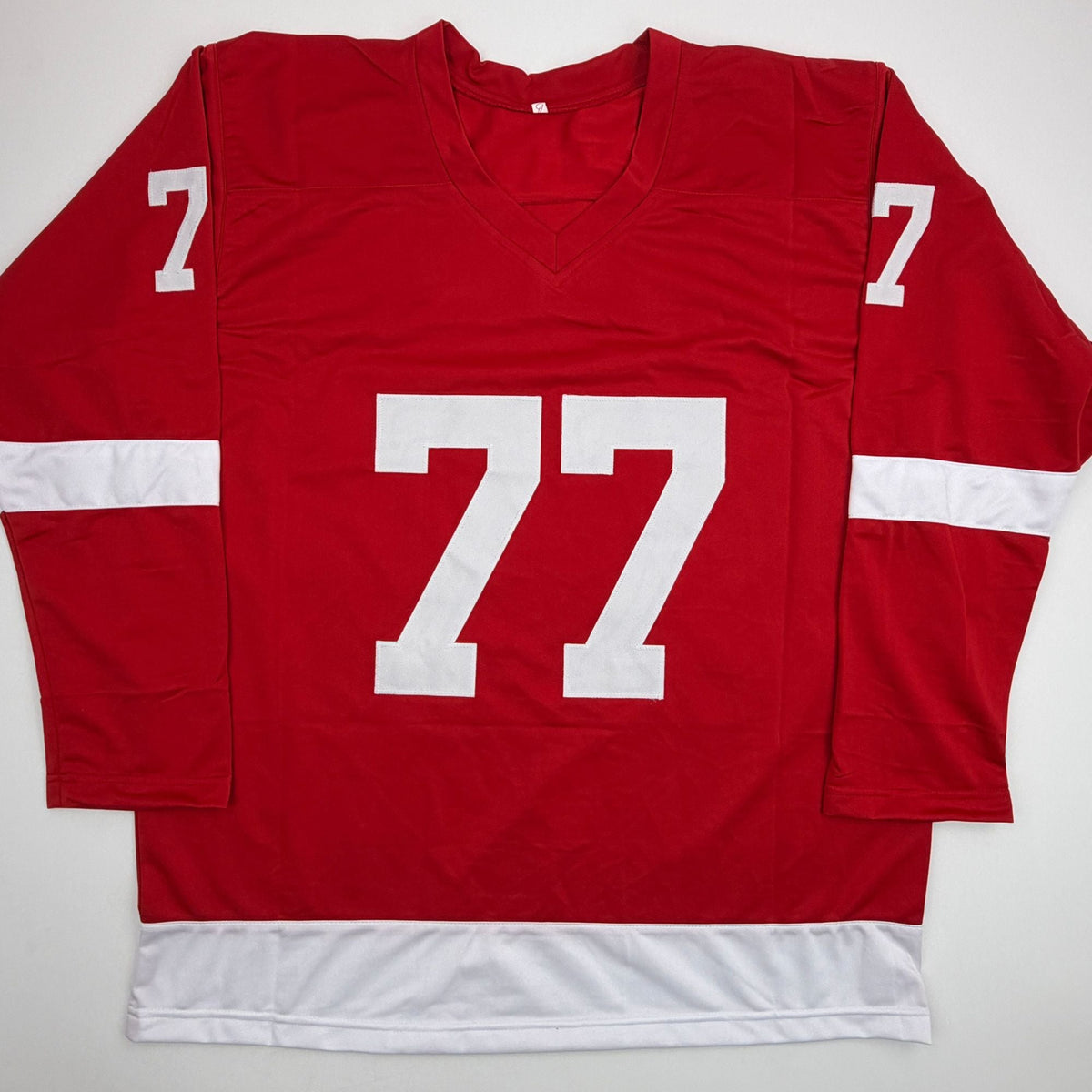 Autographed/Signed Paul Coffey Detroit Red Hockey Jersey Beckett BAS COA