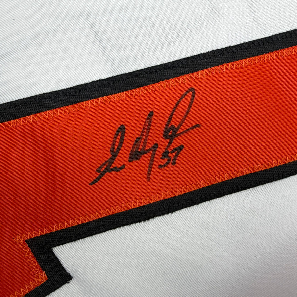 Autographed/Signed Eric Desjardins Philadelphia White Hockey Jersey Beckett BAS COA