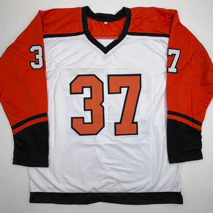 Autographed/Signed Eric Desjardins Philadelphia White Hockey Jersey Beckett BAS COA