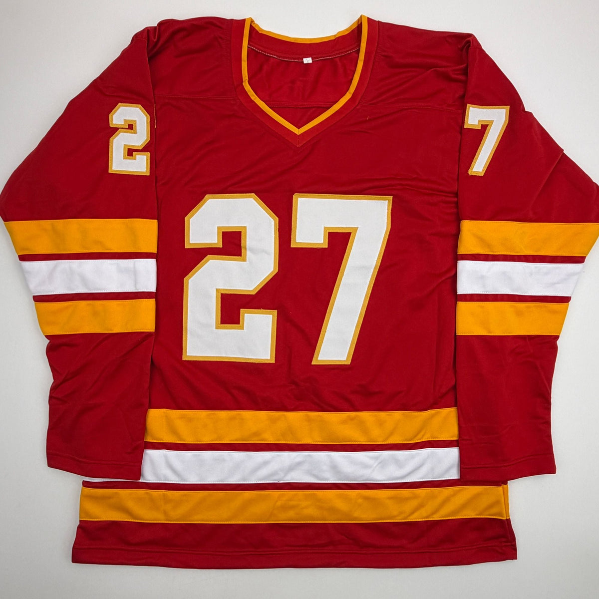 Autographed/Signed Matt Coronato Calgary Red Hockey Jersey Beckett BAS COA