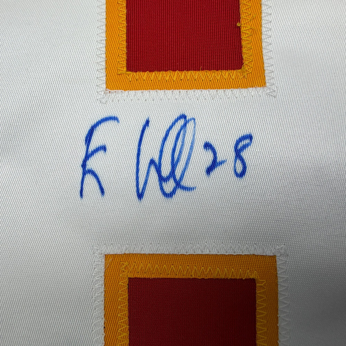 Autographed/Signed Elias Lindholm Calgary Red Hockey Jersey Beckett BAS COA