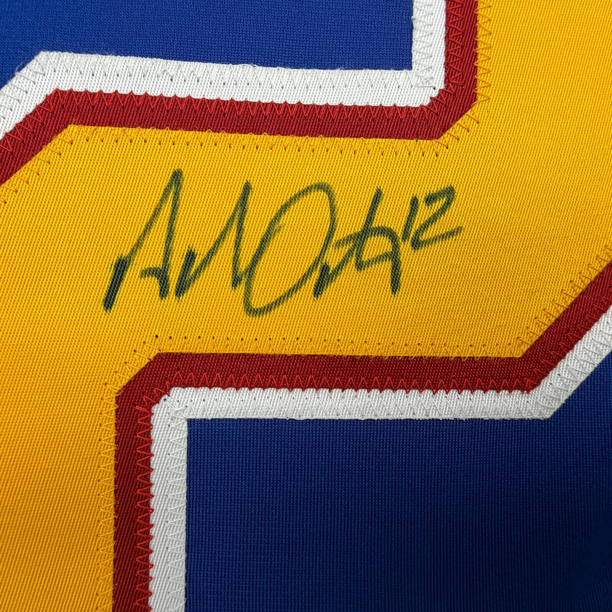 Autographed/Signed Adam Oates Inscribed St. Louis Blue Hockey Jersey Beckett BAS COA
