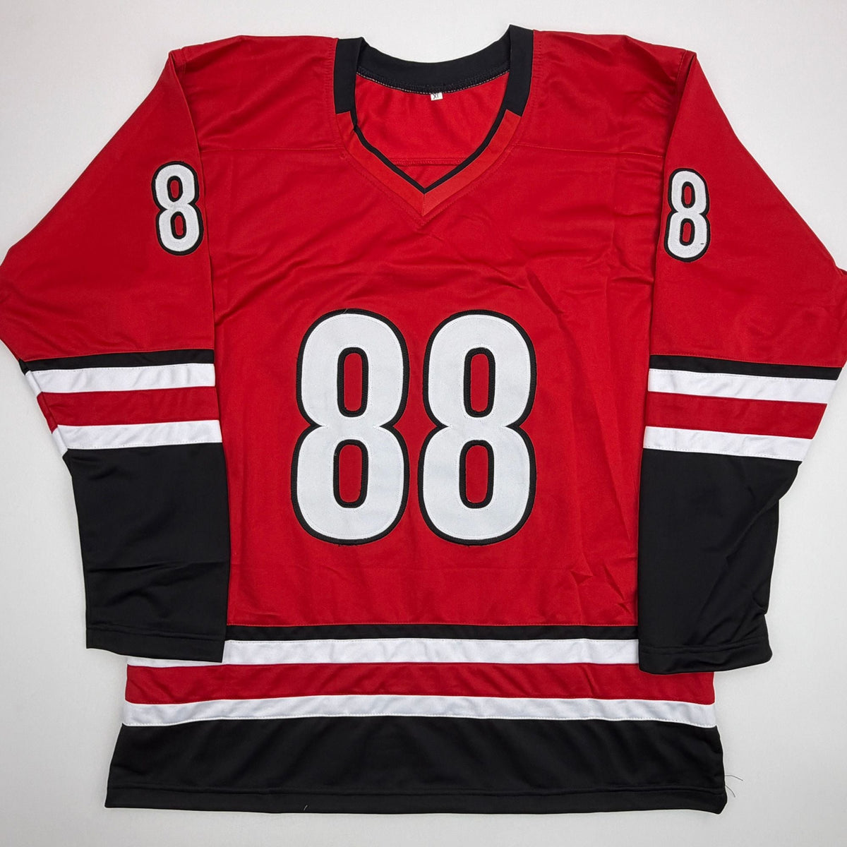 Autographed/Signed Martin Necas Carolina Red Hockey Jersey Beckett BAS COA