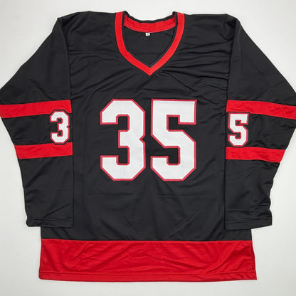 Autographed/Signed Linus Ullmark Ottawa Black Hockey Jersey Beckett BAS COA