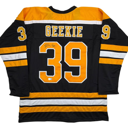 Autographed/Signed Morgan Geekie Boston Black Hockey Jersey Beckett BAS COA