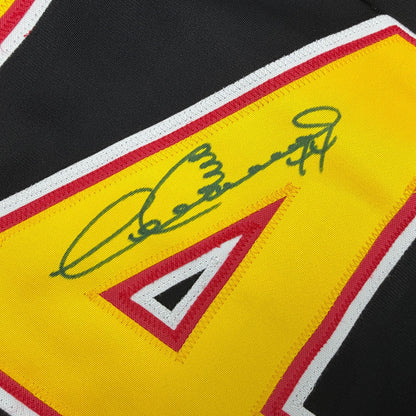 Autographed/Signed Dave Babych Vancouver Black Hockey Jersey Beckett BAS COA