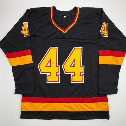Autographed/Signed Dave Babych Vancouver Black Hockey Jersey Beckett BAS COA