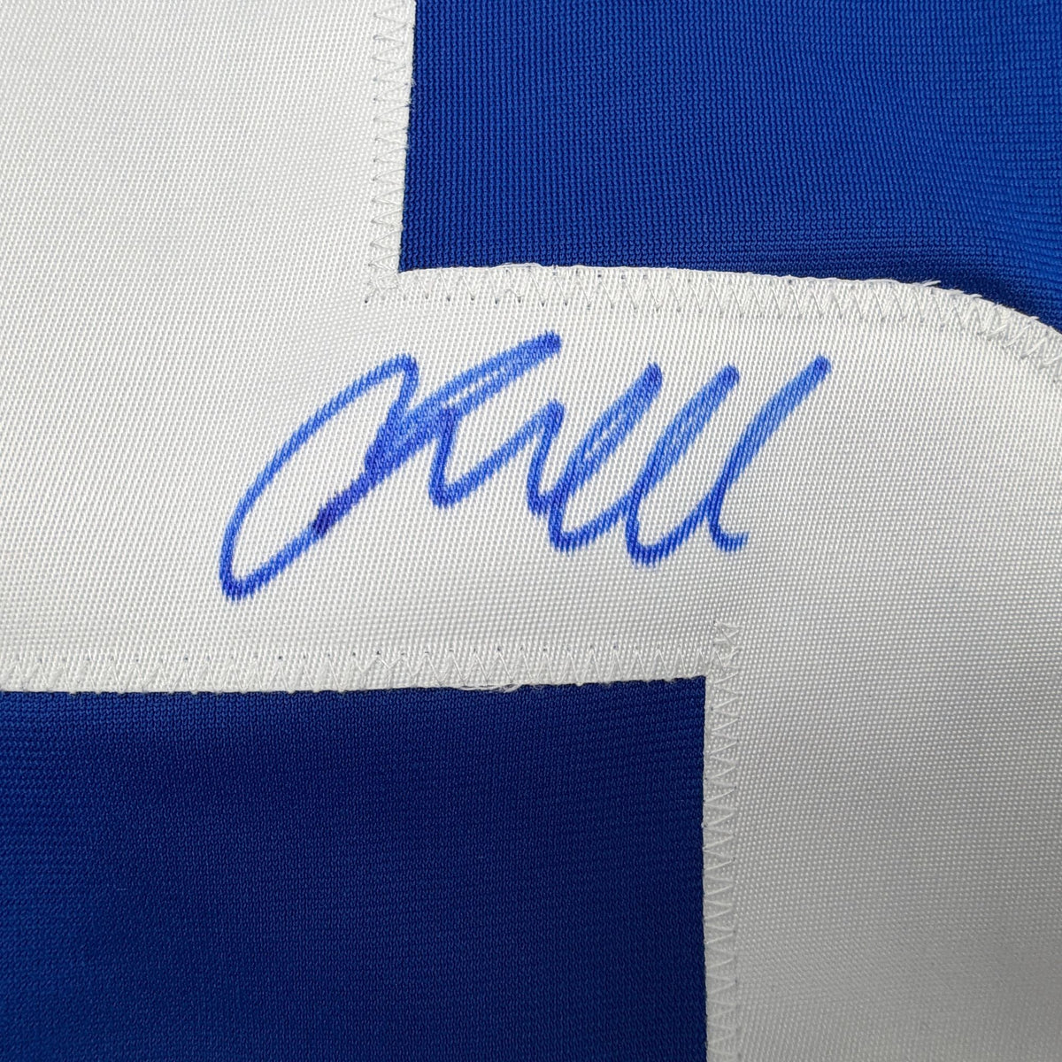 Autographed/Signed Jacob Markstrom Vancouver Blue Hockey Jersey Beckett BAS COA