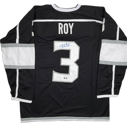 Autographed/Signed Matt Roy Los Angeles LA Black Hockey Jersey Beckett BAS COA