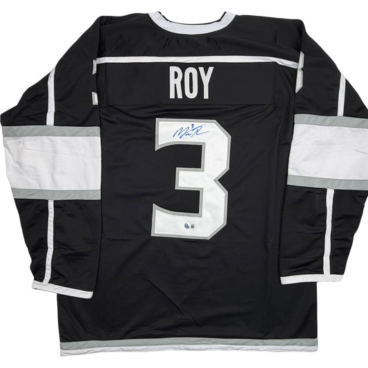 Autographed/Signed Matt Roy Los Angeles LA Black Hockey Jersey Beckett BAS COA